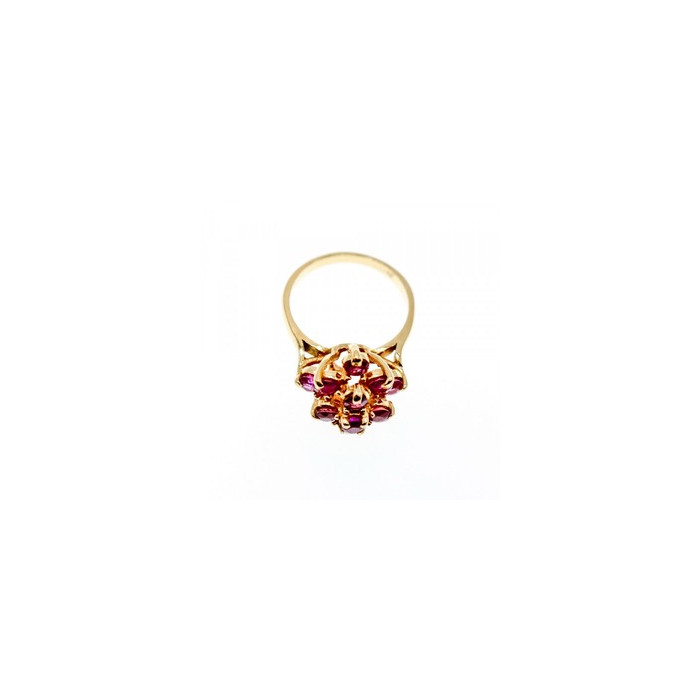 14K YELLOW GOLD RUBY RING SIZE 6.75