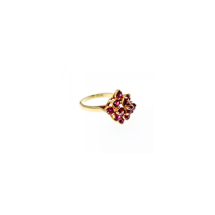14K YELLOW GOLD RUBY RING SIZE 6.75
