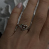 925 Sterling Silver White Colorless Topaz Heart Ring Size 7