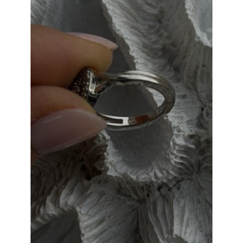 925 Sterling Silver White Colorless Topaz Heart Ring Size 7