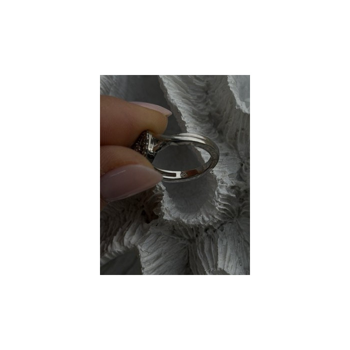 925 Sterling Silver White Colorless Topaz Heart Ring Size 7