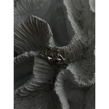 925 Sterling Silver White Colorless Topaz Heart Ring Size 7