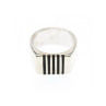 Men's 925 Sterling Silver Black Enamel Inserts Signet Ring Size 9.5