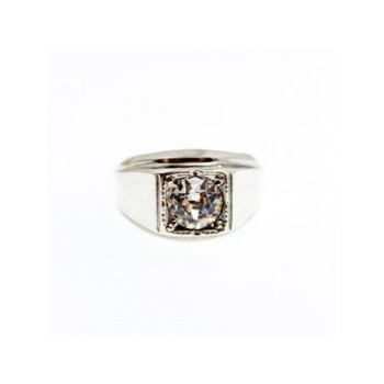 Men's 925 Sterling Silver White Beryl Ring Size 10.5