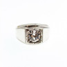 Men's 925 Sterling Silver White Beryl Ring Size 10.5