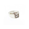 Men's 925 Sterling Silver White Beryl Ring Size 10.5