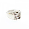 Men's 925 Sterling Silver White Beryl Ring Size 10.5