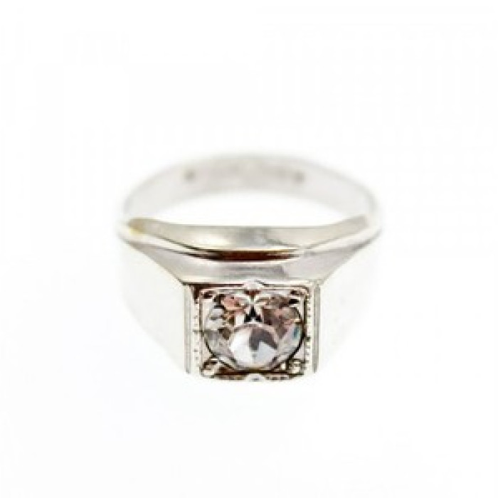 Men's 925 Sterling Silver White Beryl Ring Size 10.5