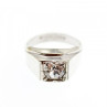 Men's 925 Sterling Silver White Beryl Ring Size 10.5