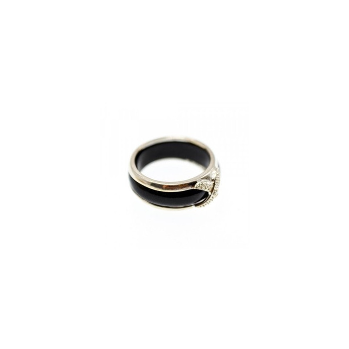 Men's 925 Sterling Silver Black Jade Ring Size 10
