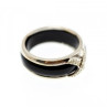 Men's 925 Sterling Silver Black Jade Ring Size 10