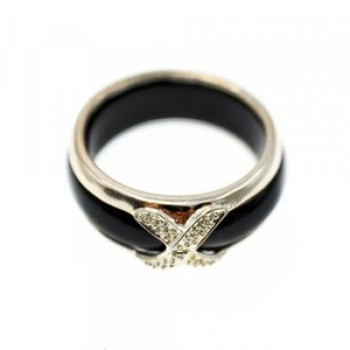Men's 925 Sterling Silver Black Jade Ring Size 10