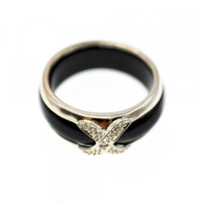 Men's 925 Sterling Silver Black Jade Ring Size 10