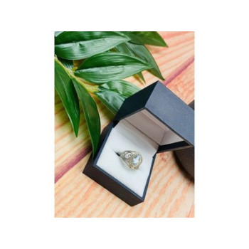 925 Sterling Silver Topaz Openwork Ring Size 9