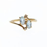 10K Yellow Gold Aquamarine & Diamonds Ring Size 5.5