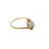 10K YELLOW GOLD  AQUAMARINE & DIAMONDS RING SIZE 5.5