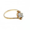 10K Yellow Gold Aquamarine & Diamonds Ring Size 5.5