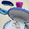 10K Yellow Gold Aquamarine & Diamonds Ring Size 5.5