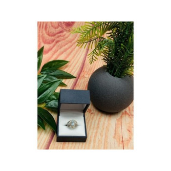 925 Sterling Silver Topaz Openwork Ring Size 9.5