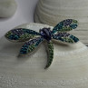 925 Sterling Silver Dragonfly Amethyst & Cz Pendant Length 1 Inch