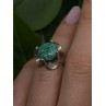 Vintage 925 Sterling Silver Green Peking Glass Stone Ring Size 6