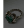Vintage 925 Sterling Silver Green Peking Glass Stone Ring Size 6