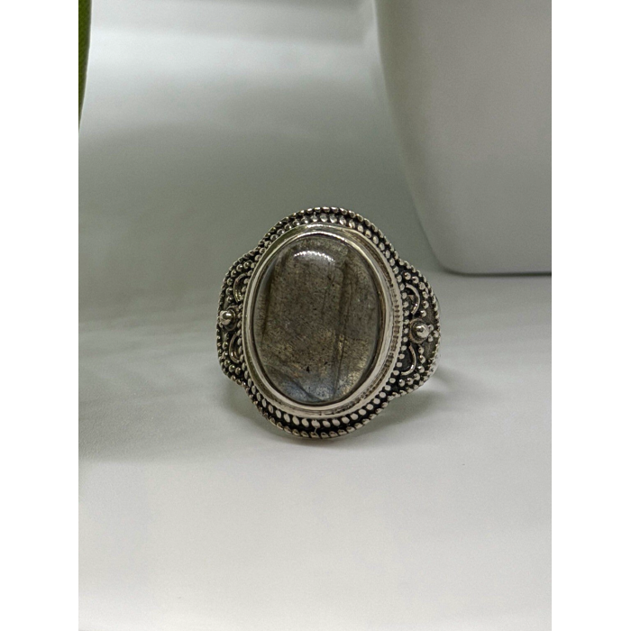 Vintage 925 Sterling Silver Labradorite Gemstone Ring Size 11