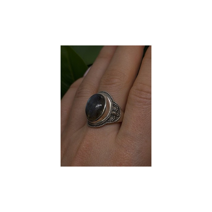 Vintage 925 Sterling Silver Labradorite Gemstone Ring Size 11