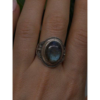 Vintage 925 Sterling Silver Labradorite Gemstone Ring Size 11