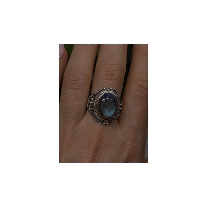 Vintage 925 Sterling Silver Labradorite Gemstone Ring Size 11