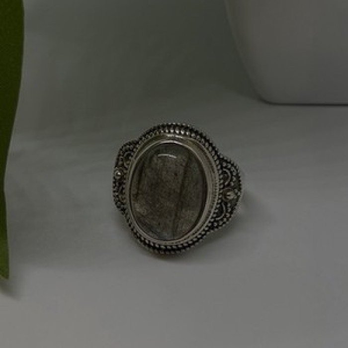 Vintage 925 Sterling Silver Labradorite Gemstone Ring Size 11