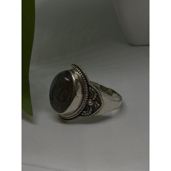 Vintage 925 Sterling Silver Labradorite Gemstone Ring Size 11