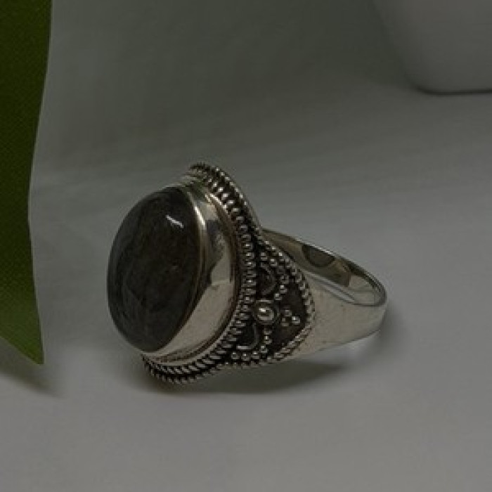 Vintage 925 Sterling Silver Labradorite Gemstone Ring Size 11