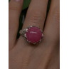 925 Sterling Silver Pink Agate Flower Ring Size 7.5
