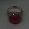 925 Sterling Silver Pink Agate Flower Ring Size 7.5