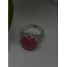 925 Sterling Silver Pink Agate Flower Ring Size 7.5