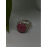 925 Sterling Silver Pink Agate Flower Ring Size 7.5