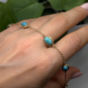 925 Sterling Silver Gold Plated Turquoise Bracelet 7.5