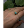 925 Sterling Silver Gold Plated Turquoise Bracelet 7.5