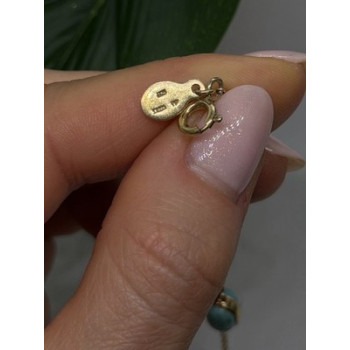 925 Sterling Silver Gold Plated Turquoise Bracelet 7.5