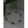 925 Sterling Silver Gold Plated Turquoise Bracelet 7.5