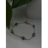925 Sterling Silver Gold Plated Turquoise Bracelet 7.5