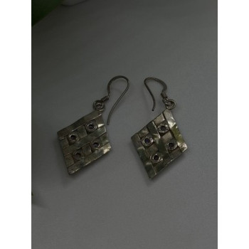 Beautiful Vintage 925 Sterling Silver Amethyst Earrings