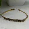 925 Sterling Silver 14K Yellow Gold Plated Aquamarine Bracelet 7