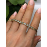 925 Sterling Silver 14K Yellow Gold Plated Aquamarine Bracelet 7