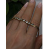 925 Sterling Silver 14K Yellow Gold Plated Aquamarine Bracelet 7