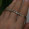 925 Sterling Silver 14K Yellow Gold Plated Aquamarine Bracelet 7