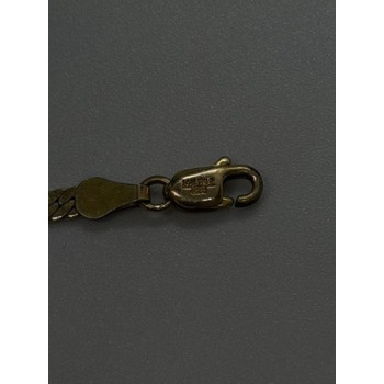 925 Sterling Silver 14K Yellow Gold Plated Aquamarine Bracelet 7