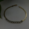 925 Sterling Silver 14K Yellow Gold Plated Aquamarine Bracelet 7