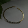 925 Sterling Silver 14K Yellow Gold Plated Aquamarine Bracelet 7